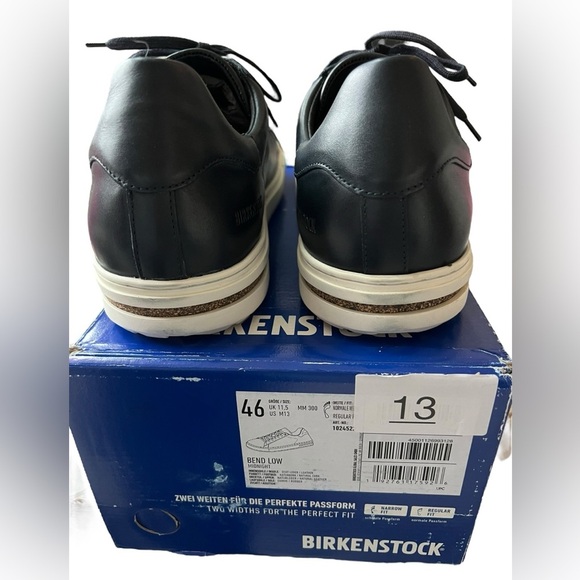 NIB Birkenstock Men’s Bend Low Leather Sneakers in Midnight Blue in size 13 - Picture 6 of 9
